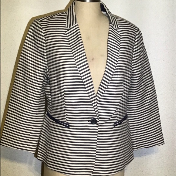 The Limited striped button up blazer jacket size large - Picture 1 of 4